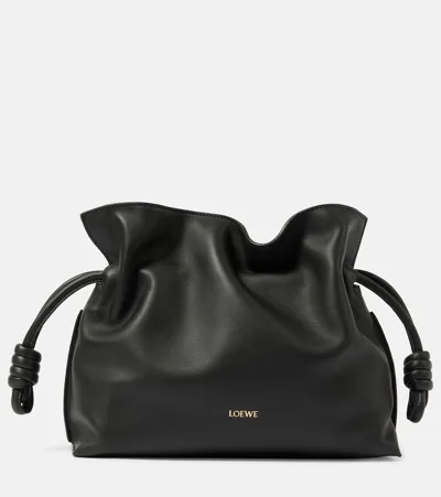 Loewe Flamenco Leather Clutch In Black