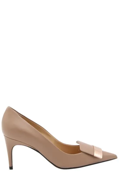 Sergio Rossi Sr1 Pointed Toe Pumps In Neutrals