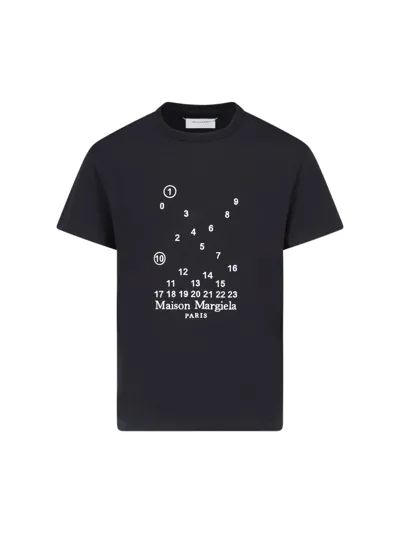 Maison Margiela 'numeric Logo' T-shirt In Black