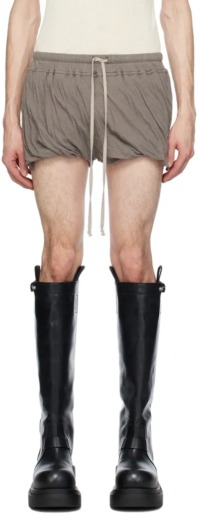 Rick Owens Gray Minimal Shorts In 34 Dust