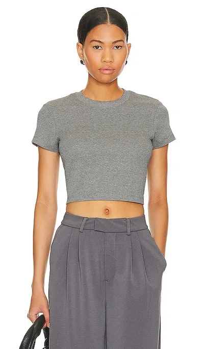 Cuts Tomboy Cropped Tee In Heather Grey