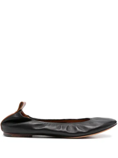 Lanvin Leather Ballet Flats In Black