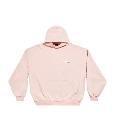 Balenciaga Cotton Oversized Hoodie In Pink