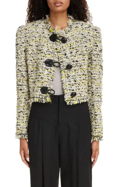 Isabel Marant Gradilia Cropped Fringe Jacket In Multicolor