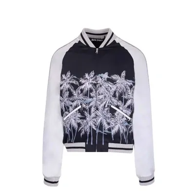 Palm Angels Casual Printed Bomber In Black