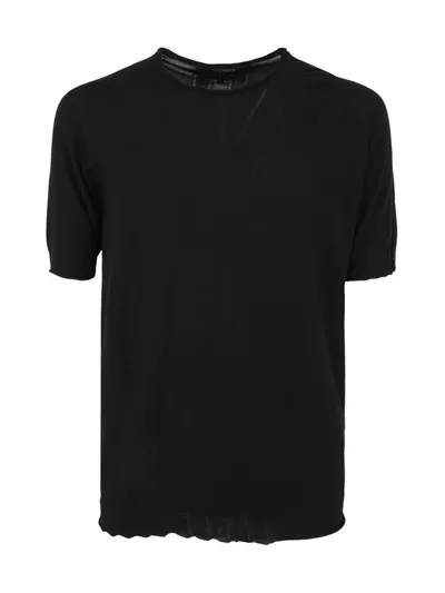 Md75 Round Neck Pullover In Black