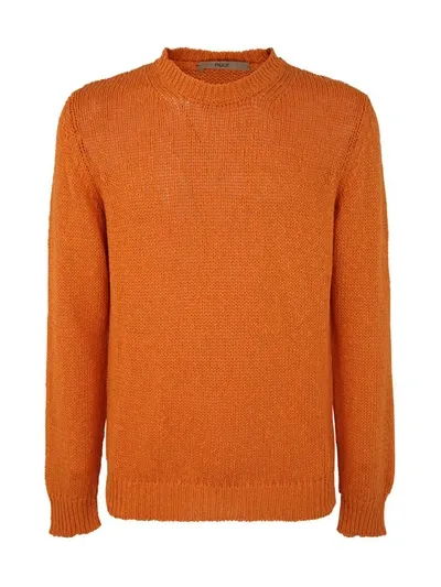 Nuur Regular Fit Round Neck Pullover Clothing In Yellow & Orange