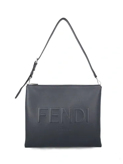 Fendi Leather  Messenger In Blue