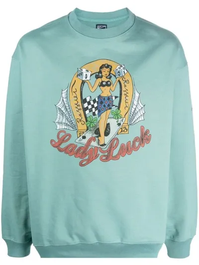 Rassvet Lady Luck Crewneck Sweatshirt Knit Clothing In Blue