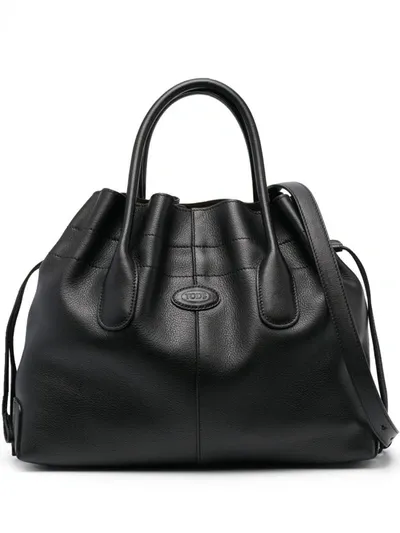 Tod's Black Di Drawstring Small Tote Bag