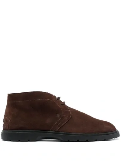 Tod's Suede Desert Boots Shoes In Brown