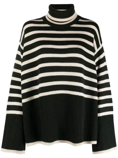 Totême Oversized Turtleneck Sweater In Black