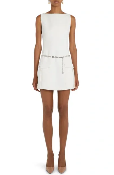 Versace Crepe Mini Dress With Patch Pockets In White