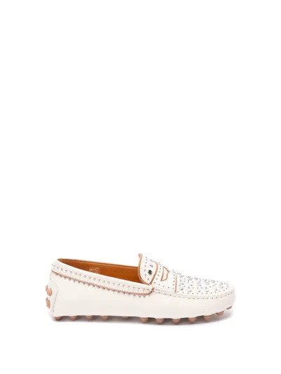 Tod's Gommino Macro Loafer Mit Nieten In Beige