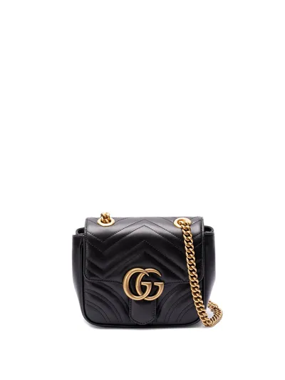 Gucci `gg Marmont` Mini Shoulder Bag In Black  