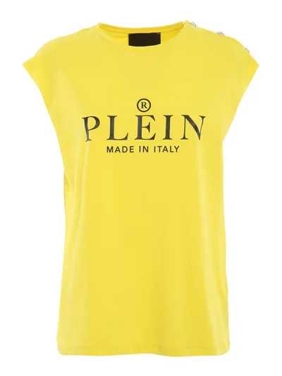 Philipp Plein Printed Top In Yellow