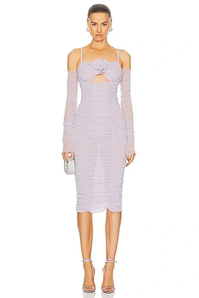 Marianna Senchina Flower Bloom Midi Dress In Lilac