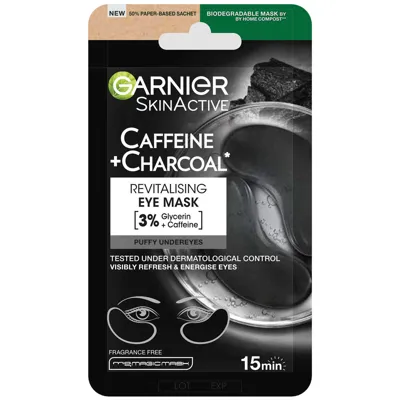 Garnier Depuffing Eye Mask With Bamboo Charcoal For Puffy Undereyes 5g In White