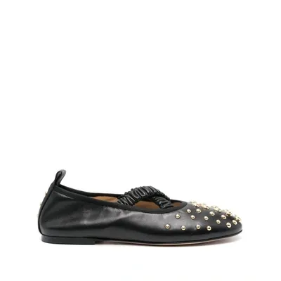 Wandler Women's June Studded Leather Ballerina Flats In Black