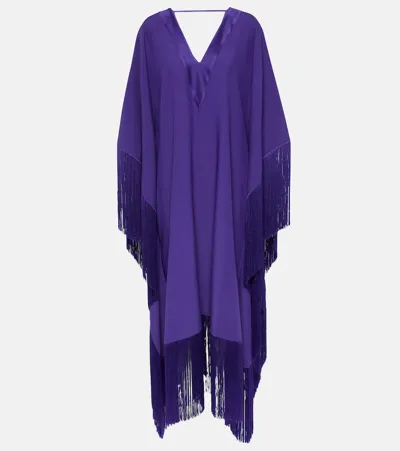 Taller Marmo Very Ross Fringed Crêpe Kaftan In Purple