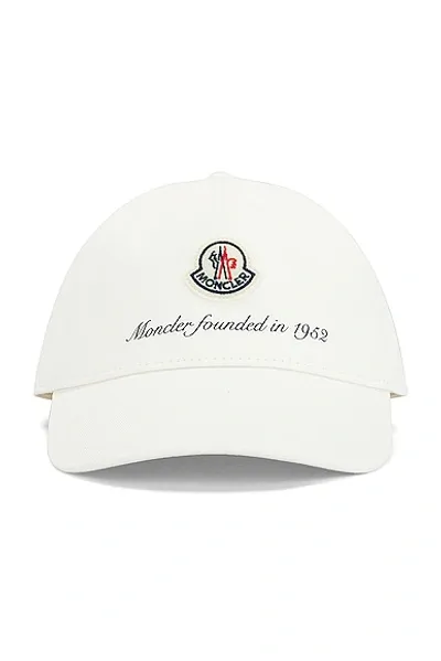 Moncler Baseball Cap In White