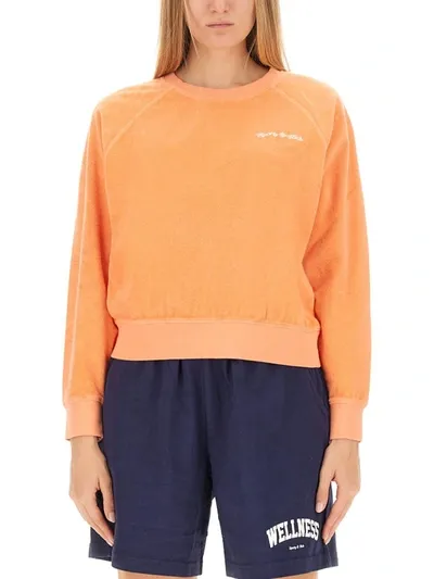 Sporty And Rich Sporty & Rich Sweatshirt With Logo In Orange