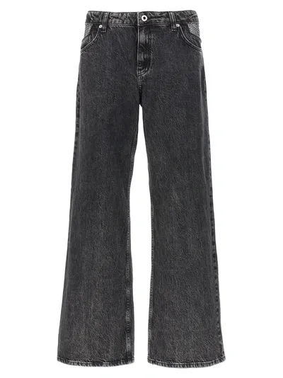 Karl Lagerfeld Rhinestone Detail Jeans In Black