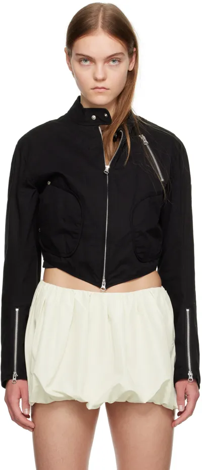 Open Yy Ssense Exclusive Black Biker Jacket In Black Black