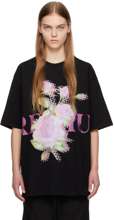 Open Yy Black Premium Rose T-shirt