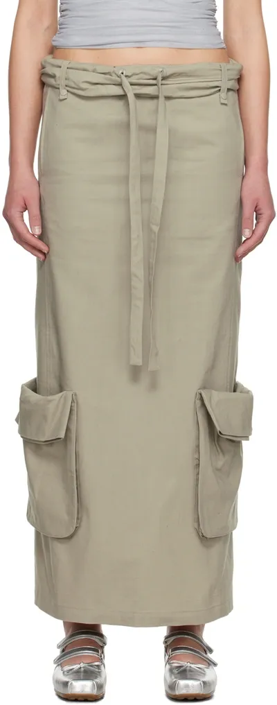 Open Yy Gray Cargo Maxi Skirt In Gray Gray