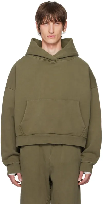 Entire Studios Khaki Heavy Hoodie In Military Green