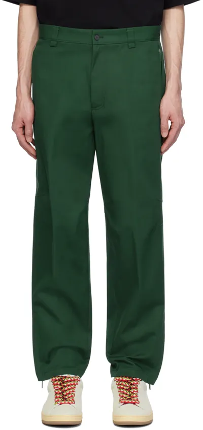 Lanvin Green Biker Trousers In 474 Bottle