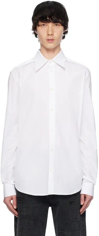 Balmain White Embroidered Shirt