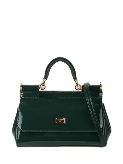 Dolce & Gabbana Sicily Foldover Small Tote Bag In Green