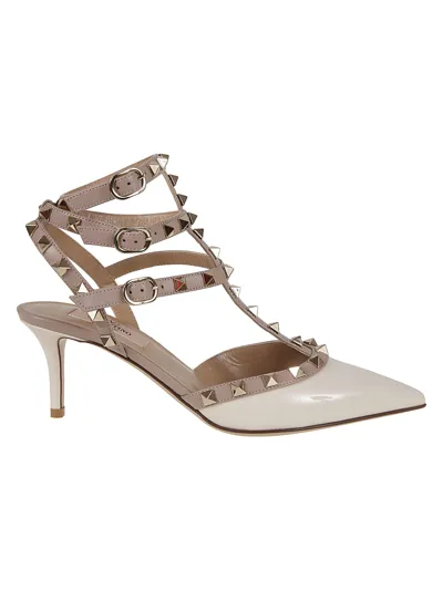 Valentino Garavani Ankle Strap Rockstud T. 65 In Ivory