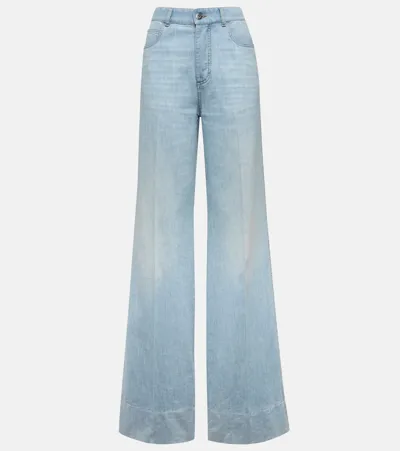 Bottega Veneta High-rise Wide-leg Jeans In Blue