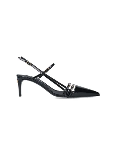 Dolce & Gabbana Patent Leather Slingbacks In Black