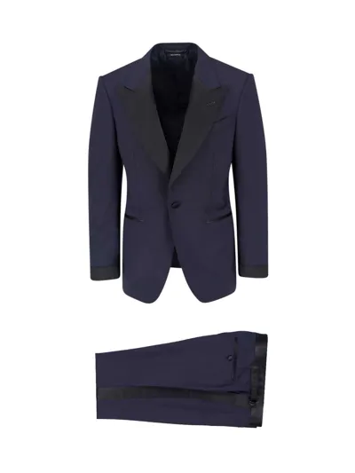 Tom Ford Single-breasted Suit In Blue