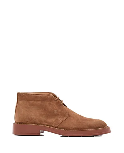 Tod's Suede Ankle Boot In Brown