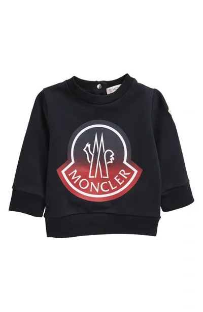 Moncler Kids' Cotton Sweatshirt In Blue