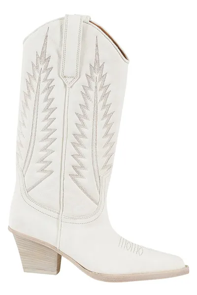 Paris Texas Rosario Embroidered Boots In White