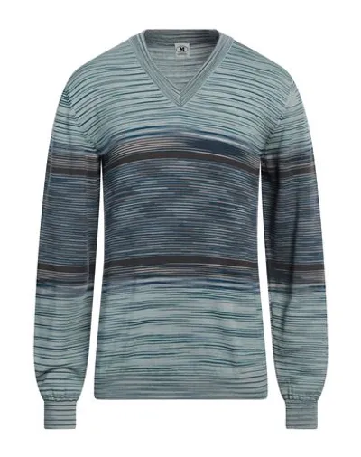 M Missoni Man Sweater Sky Blue Size Xl Wool