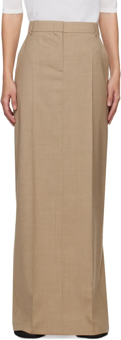 Max Mara Beige Circeo Maxi Skirt In 5 Sand