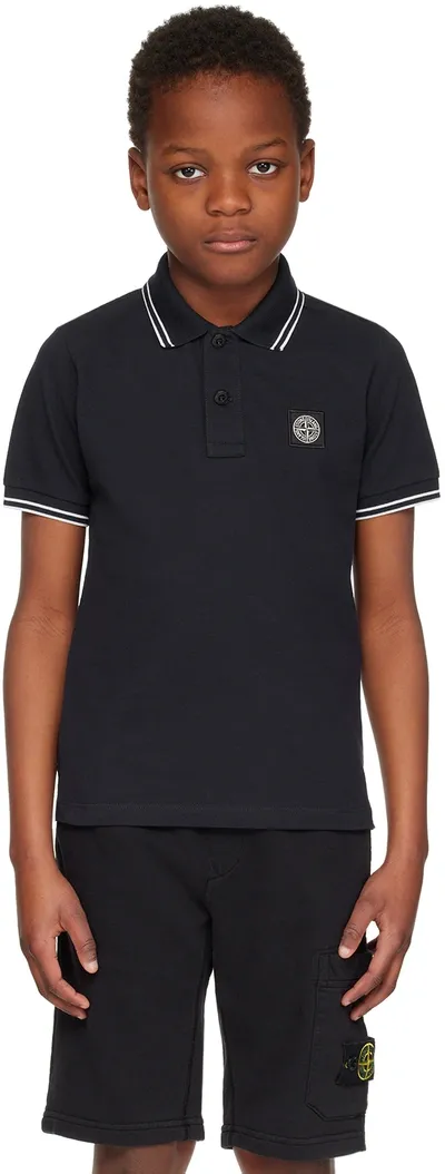 Stone Island Junior Kids Navy Patch Polo In V0020 - Navy Blue