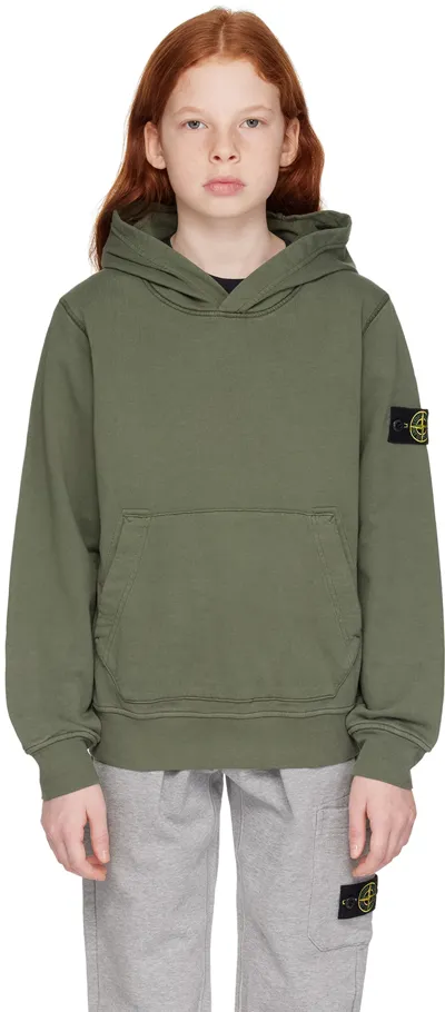 Stone Island Junior Kids Green Patch Hoodie