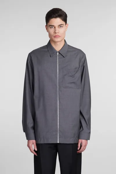 Givenchy Shirt In Grey Wool In Medium Grey