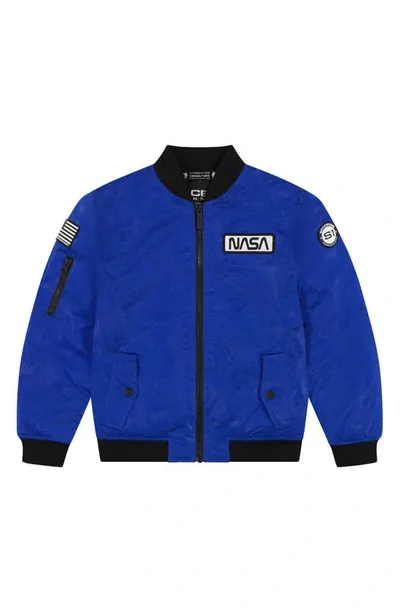 Andy & Evan Kids' Apollo Reversible Bomber Jacket In Astronaut Blue