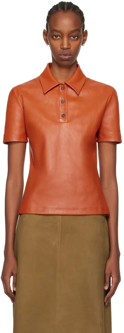 Ferragamo Nappa Stretch Lux Top In Terracotta