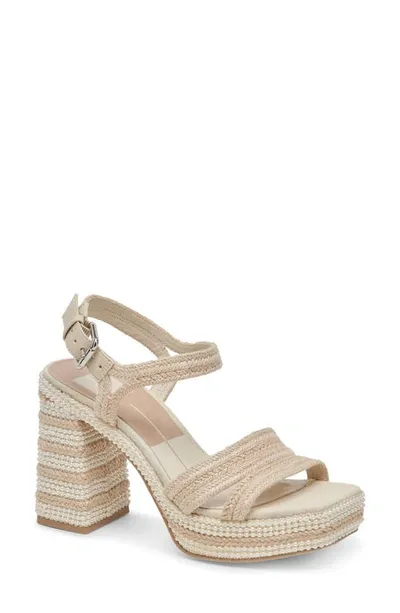 Dolce Vita Women's Anira Embellished Ankle Strap Platform High Heel Sandals In Ivory Pearl