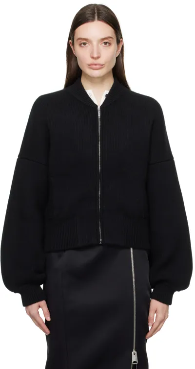 Khaite Black Rhea Brushed Cashmere Cardigan